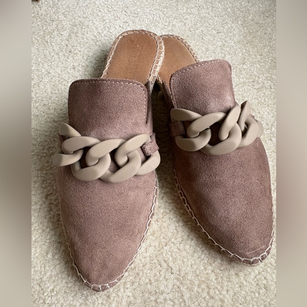 Macarena Women's Suede Chain Mules - Taupe
